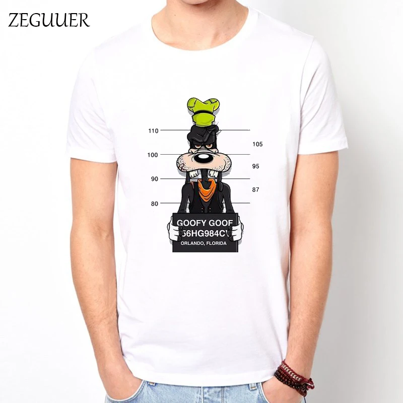 

GOOFY GOOF Crime Thug Cartoon Tshirt Harajuku Men's T-shirt Streetwear Print Homme Cotton Round Neck Unisex Casual Clothes