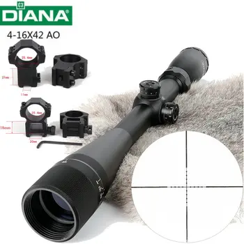 

Tactical DIANA 4-16X42 AO Riflescope Mil Dot Reticle Optical Sight Hunting Rifle Scope Trail Riflescopes