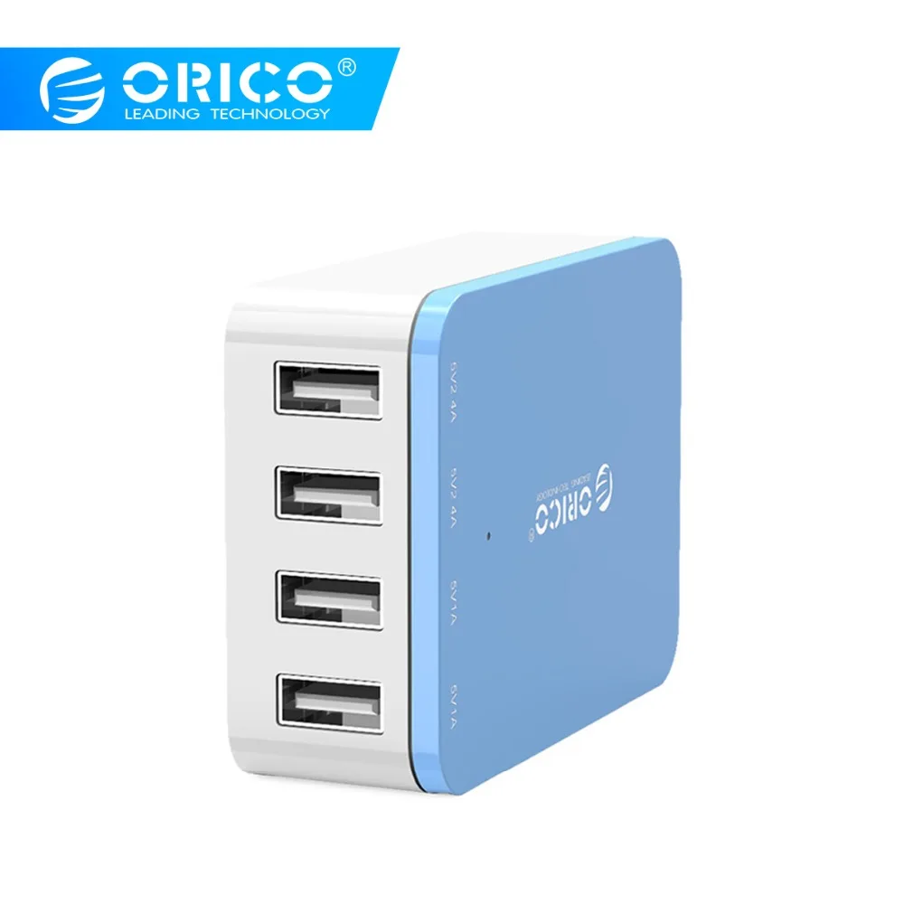

ORICO Desktop USB Charger Portable Universal Smart Charging 4 Ports Charger for Samsung Xiaomi Huawei Tablet