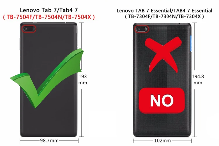 Чехол для lenovo TAB 4, 7, Tab4, 7, TB-7504F, TB-7504N, Tb-7504X, 7,0 дюймов, чехол для планшета, кожаный защитный чехол для задней панели