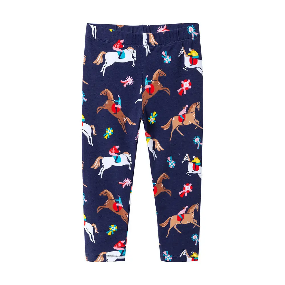 Littlemandy Horse Rider Printed Baby Girls Leggings Animal Kids 100