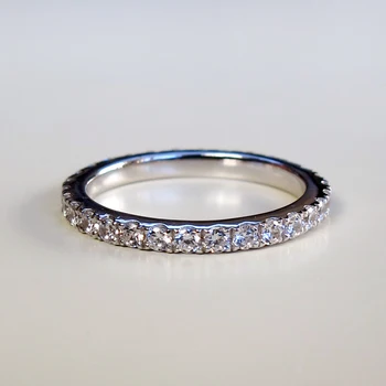 

White Gold 585 Undertaken 0.55Ct Synthetic Diamonds Wedding Ring Propose Jewelry High Quality White Gold Band Ring