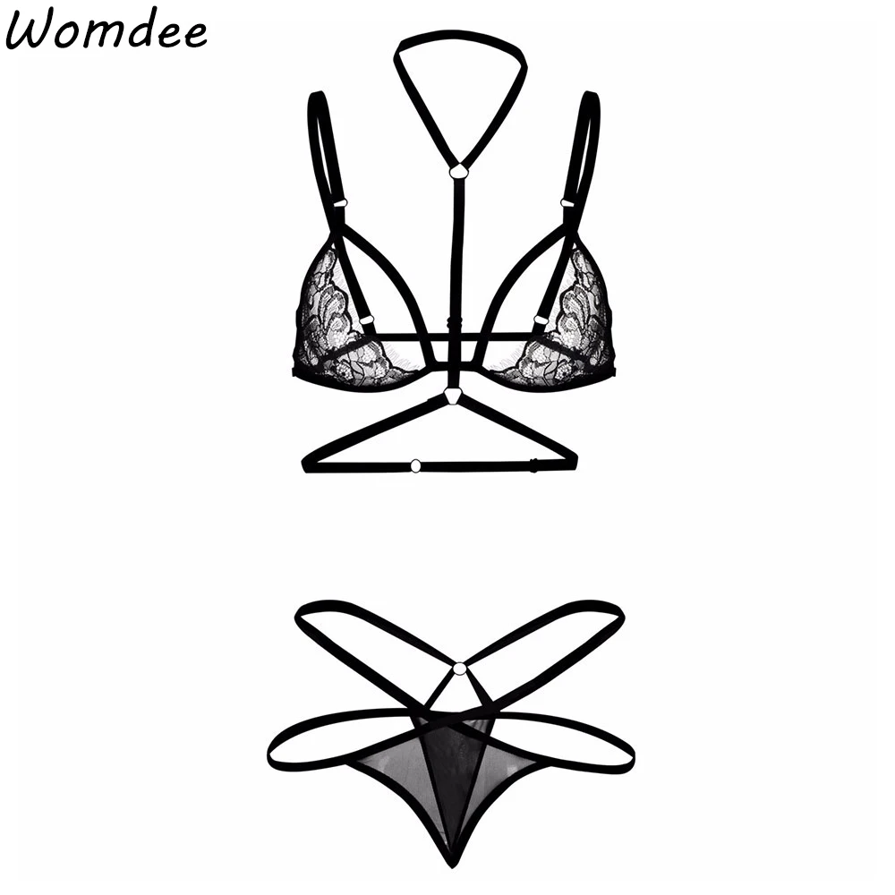 Thin Cup Transparent Lace Embroidery Flower Bra Sets Sexy Underwear Woman Open Crotch Panties Lingerie Set Lenceria Encaje