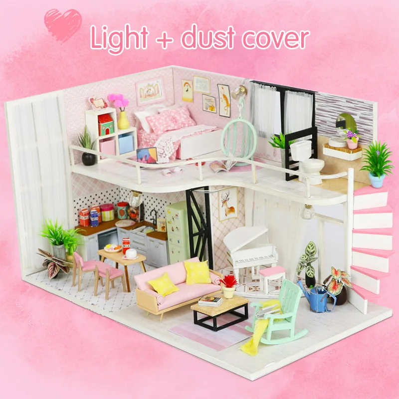 3D Миниатюрный Кукольный Дом DIY кукольный домик с деревянная мебель для дома время ожидания Кофе домик игрушки для Детский подарок M035