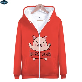 

2019 Lucky Pig 3D Print Sweatshirt Women Zipper Fashion Casual Hoodie Sweatshirt Kawaii Funny Zipper Clothes Coat Plub Size 4XL