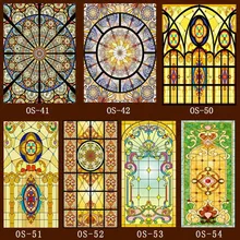 60X100 см на заказ без клея статические скрабы полупрозрачные церковные витражи окна и двери шкаф мебель Фольга наклейки