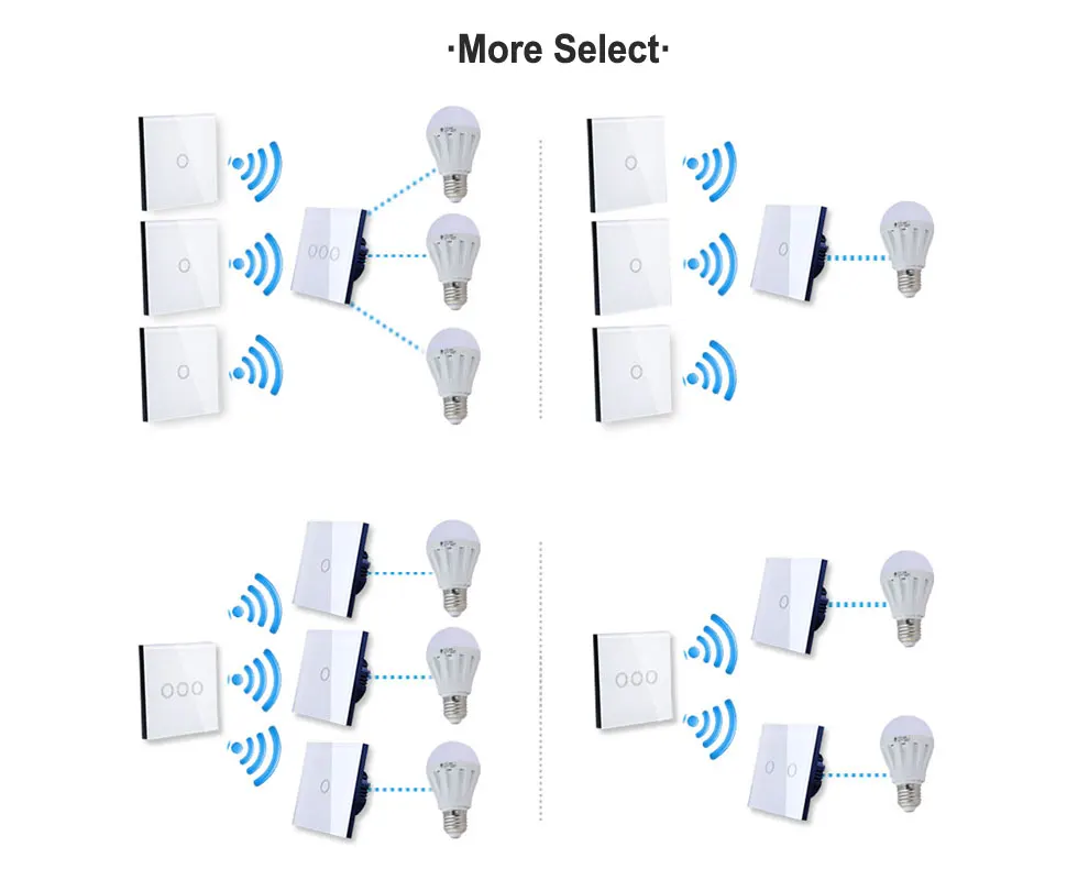 Настенный сенсорный выключатель Vhome, RF433mhz панель сенсорного переключателя для умного дома, EV1527 стандарт ЕС/Великобритания Wifi управление Ewelink приложение, умный дом