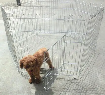 

High-end electroplating pet fence The poodle Leung than bear run cage The dog fence / 8slice