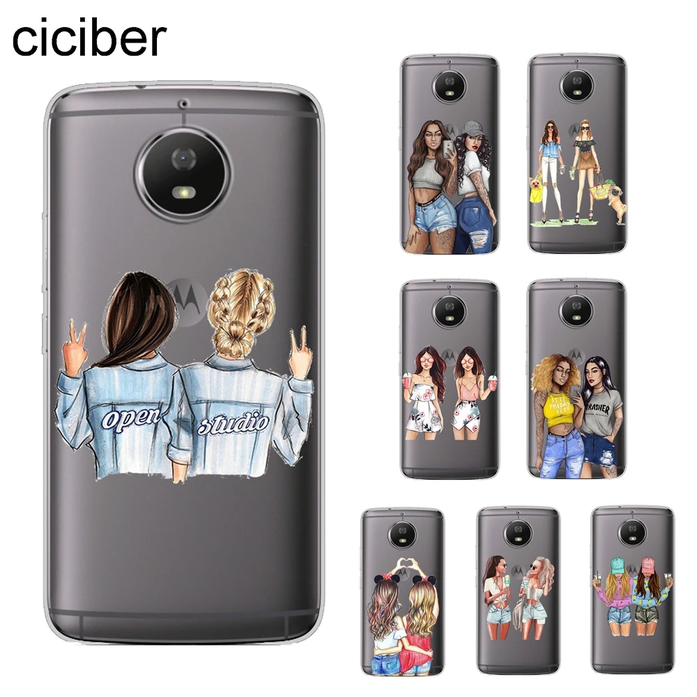 

ciciber Girls Good Friend Cover For Motorola Moto ONE C Z2 Z3 G5 G4 G5S G6 P30 E3 E4 E5 Plus Play Power X4 M Phone Case TPU Capa