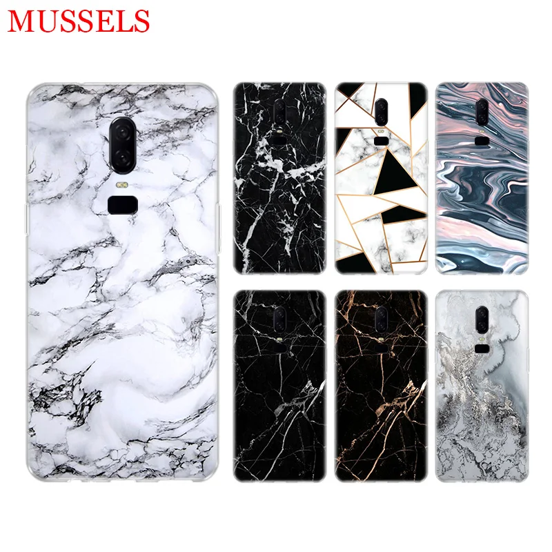 White Marble Leaves Phone Back Case for font b OnePlus b font font b 7 b