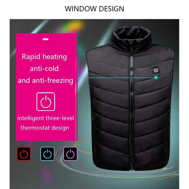 Men's Vest Mobile Power USB Charging Warm Electric Heated Vest