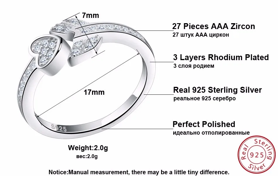 ORSA JEWELS сердце и Стрелка замок инкрустированный цирконами кольца из серебра 925 пробы, ювелирные изделия Модные Регулируемые кольца подарок для влюбленных SR05