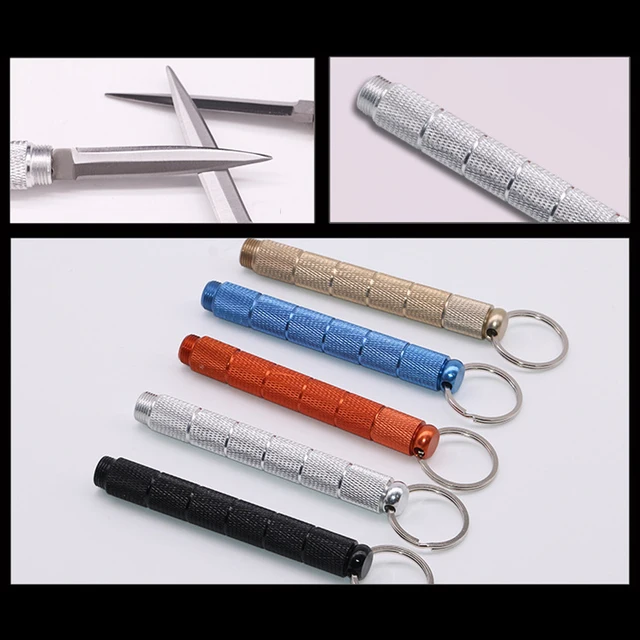 US $2.50 Camping Outdoor Survival Hiking Hunting Camping Flat Headed Key Ring Tools + Sheath New