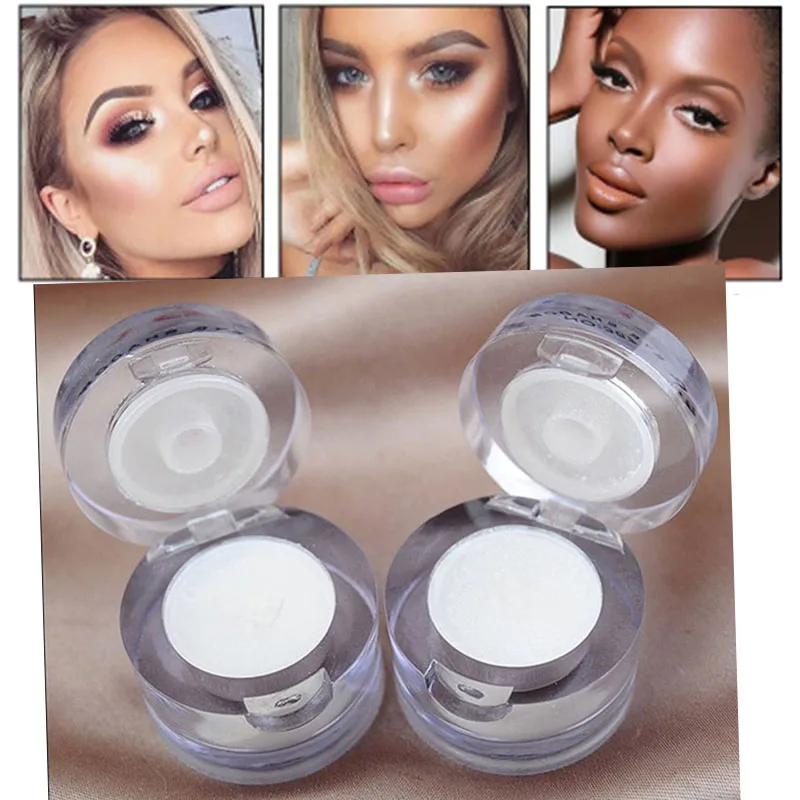 

New Brand 2 in 1 Eye Make Up Face Brighten Highlighter Shining Shimmer Powder Pigment White Color Single Eyeshadow Palette