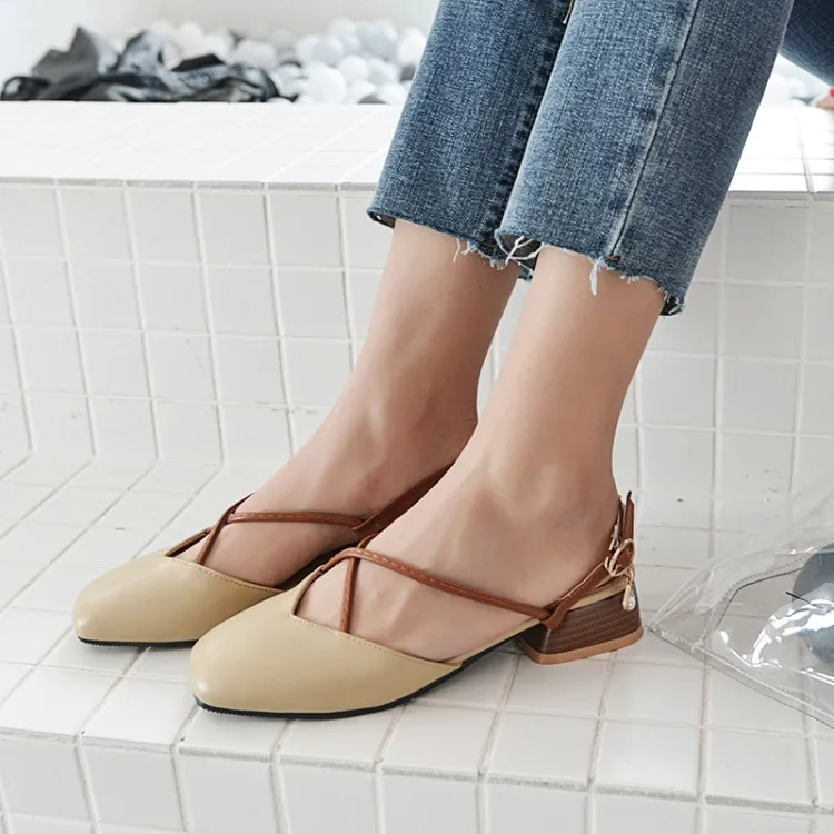 

Big Size 11 12 13 14 15 ladies high heels women shoes woman pumps Squarehead Package toes Cingulate Thick with Single shoes