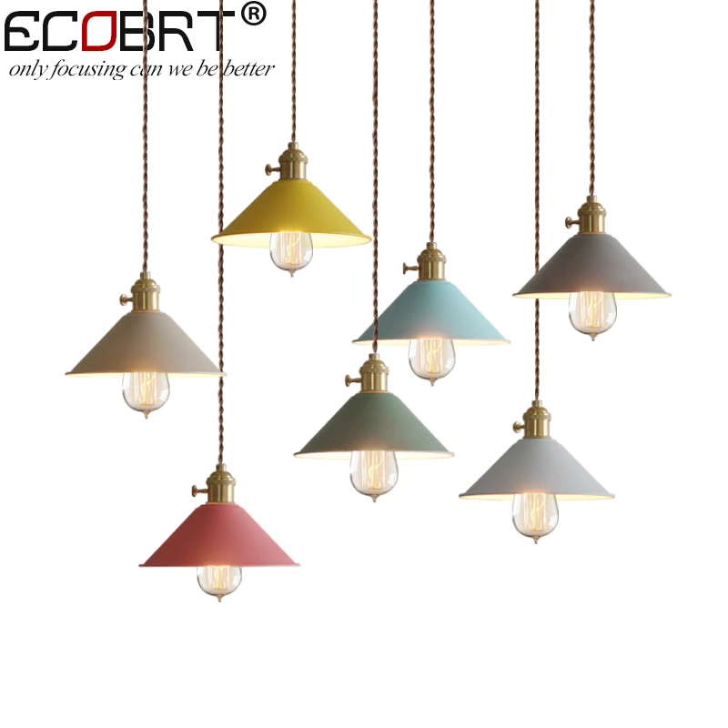 

ECOBRT Macaron lampshade , luminaire pendant lights modern pendant lamp for restaurant coffe bar shop lighting fixture E27