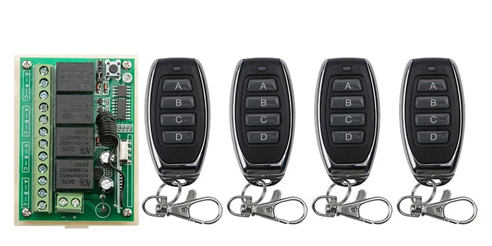 DC12V 4CH 10A RF Wireless Remote Control Relay Switch Security System Garage Doors Gate Electric shutters | Электроника