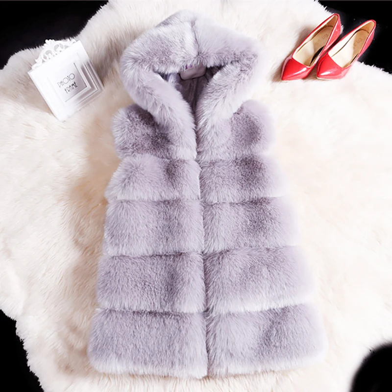 2018 Faux Fur Coat Winter Women Casual Hoodies Warm Slim Sleeveless Faux Fox Fur Vest Winter Jacket Coat Women Casaco Feminino