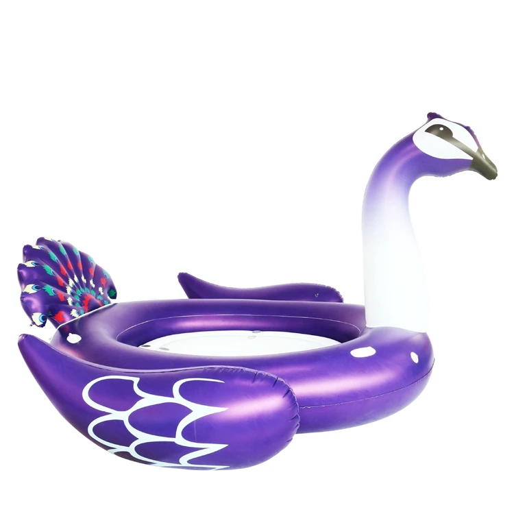 4 Person Inflatable Giant Unicorn Peacock Pink Flamingo Pool Float Large Lake Floating Island Water Toys Pools Fun Raft - Цвет: Peacock