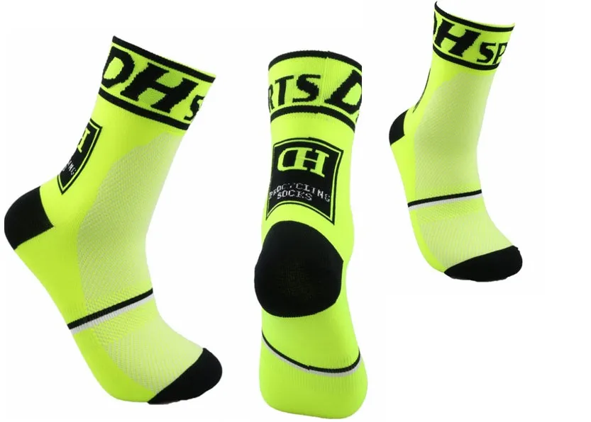 DH спортивные новые профессиональные велосипедные носки для женщин и мужчин, качественные брендовые носки для гонок, езды на велосипеде, Спортивные Компрессионные носки