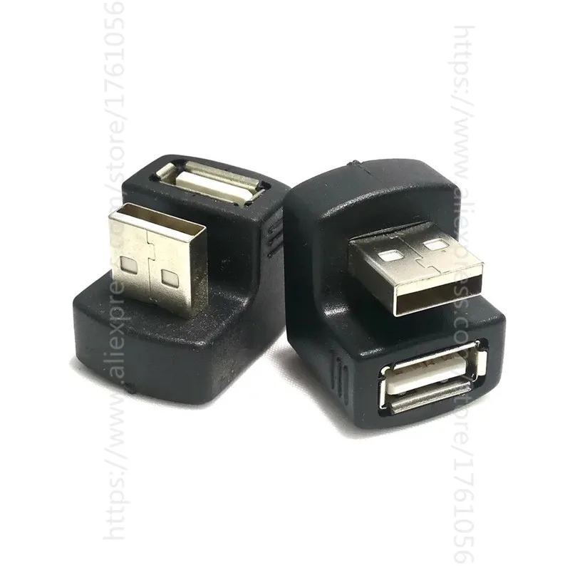 

New Up or down Right Angled USB 2.0 Adapter A Male to Female Extension 90 180 Degree Black