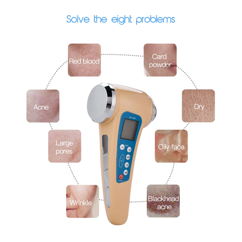 Ультразвуковая поверхность очистка машинный массажер для тела светодиодный фотон ионный очиститель для лица Удаление пор морщин уход за лицом предупреждающий старение инструмент красоты