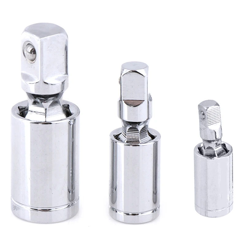 

1/4" 3/8" 1/2" Universal Joint Set Ratchet Angle Extension Bar Socket Adapter Manual and Pneumatic 360 Rotary Adapter