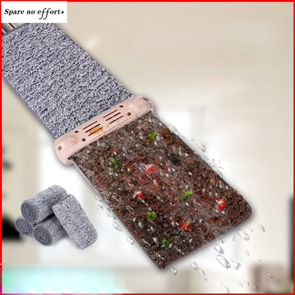 Magic Cleaning Mops Free Hand Spin Cleaning Microfiber Mop with Bucket Flat Squeeze Spray Mop Home Kitchen Floor Windows Clean