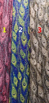 

beautiful ZH-343 Nigerian fabric for party dress new African embroidered lace fabric