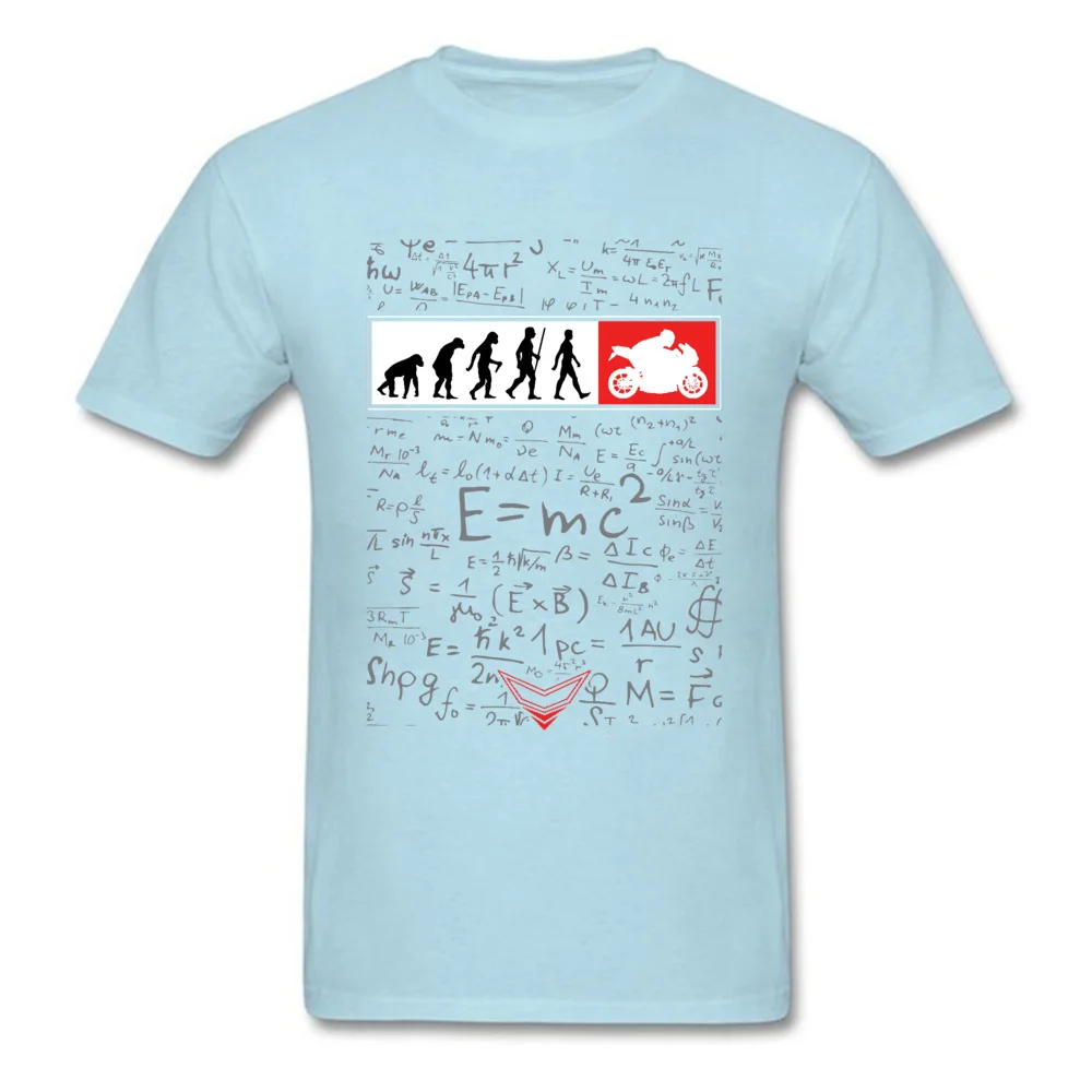 Biker-Evolution-Physics-Science-E-MC2--Albert-Einstein-Math Tops Shirts Family Round Collar T Shirts Slim Fit 100% Cotton Fabric Mens Top T-shirts Biker-Evolution-Physics-Science-E-MC2--Albert-Einstein-Math light