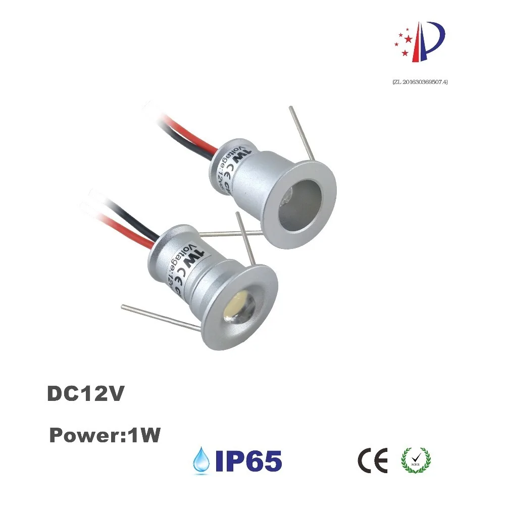 1 W мини светодиодная лампа огни DC12V украшений освещения шкафа 30D/120D градусов 15 мм резки Дисплей потолочный светильник 400 шт CE список