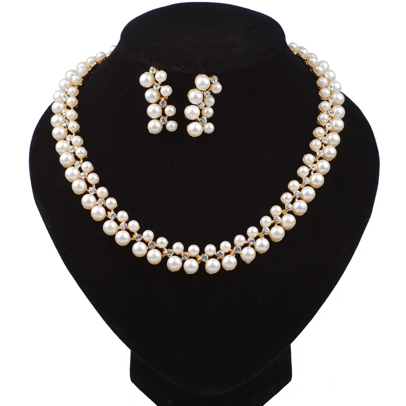 European American Korean fashion jewelry fashion double row pearl