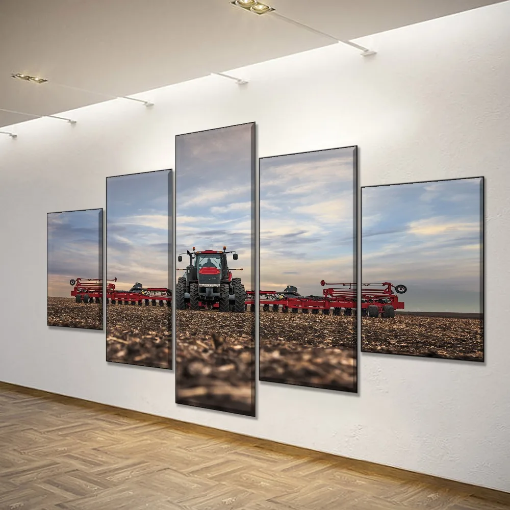 

Painting On Canvas Print Type Wall Decor Framework Modular Picture 5 Panel Vehicles Case Tractor Poster For Bedroom Home Decor