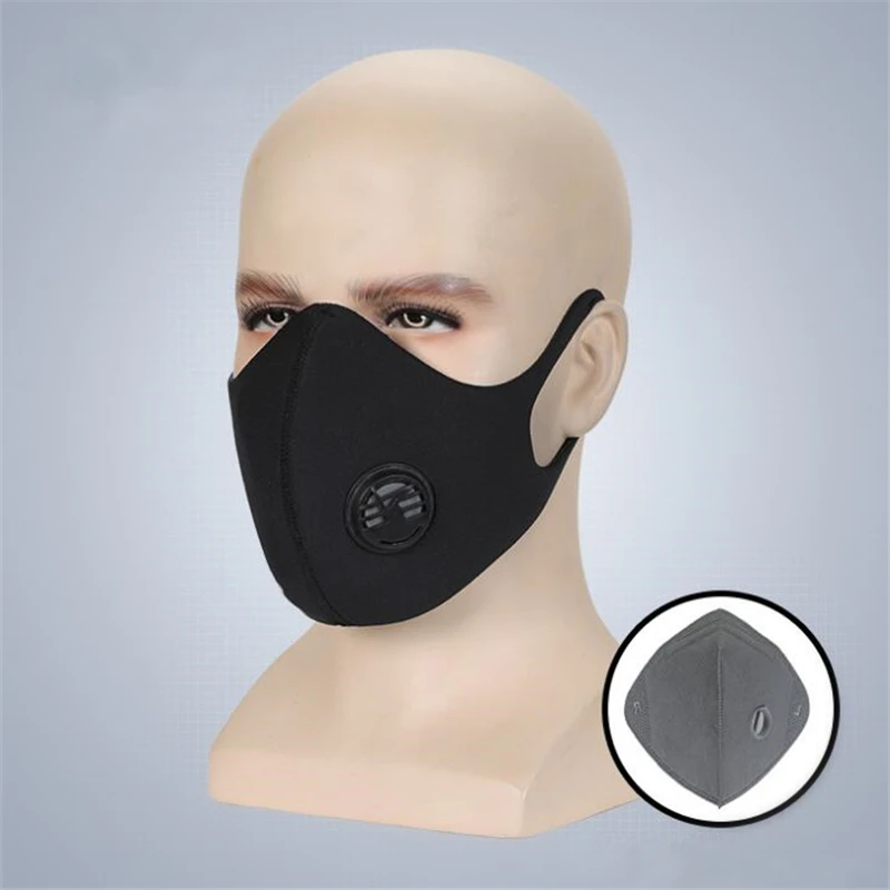 

CKAHSBI Cycling Face Mask Sport Bicycle Bike Mask PM 2.5 Dustproof Training Mask +Activated Carbon Filter Breathable Face Shield