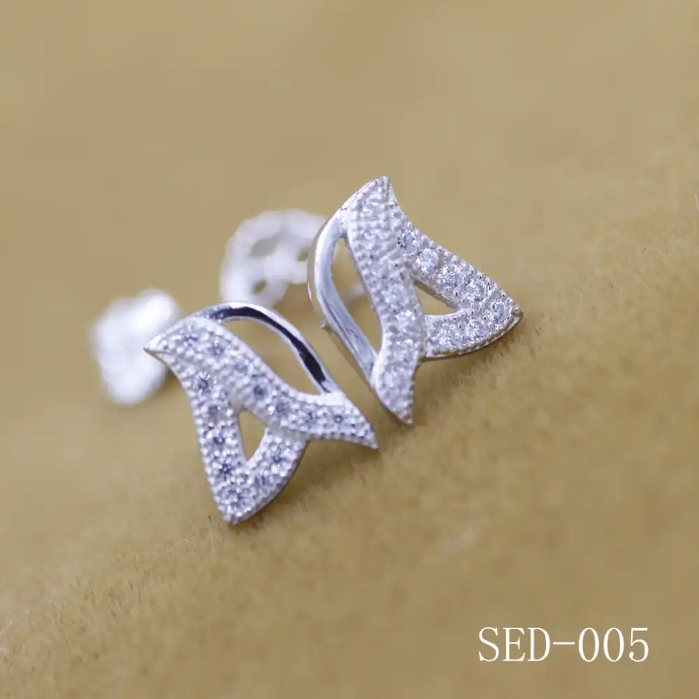 2017 Бесплатная доставка ювелирные изделия действительно 925 пробы сережки с серебристыми листьями инкрустация циркон цветок и лист серебряные серьги