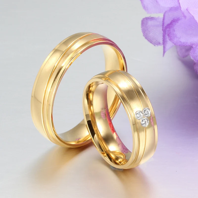 Золотые обручальные кольца для мужчин и женщин, гравировка, имя, дата, любовь, нержавеющая сталь, Alliance Promise, подарки для свиданий
