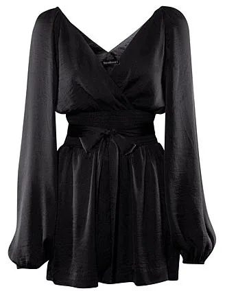 Vagary Summer Playsuits New Arrival Women Jumpsuits 2016 Female Black Long Sleeve Deep V Neck Backless With Belt Sexy Romper