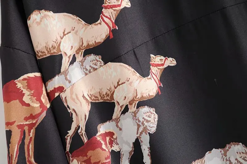 Blusas Mujer De Moda Осенняя новая рубашка с длинными рукавами с отворотом и принтом животных Женская блузка Blusa