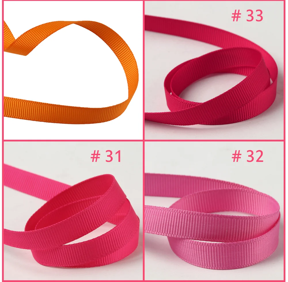 100 ярдов/партия 3/"(1 см) одноцветное цвет полиэстер Grosgrain ленты DIY банты на голову материал посылка 35 цвета