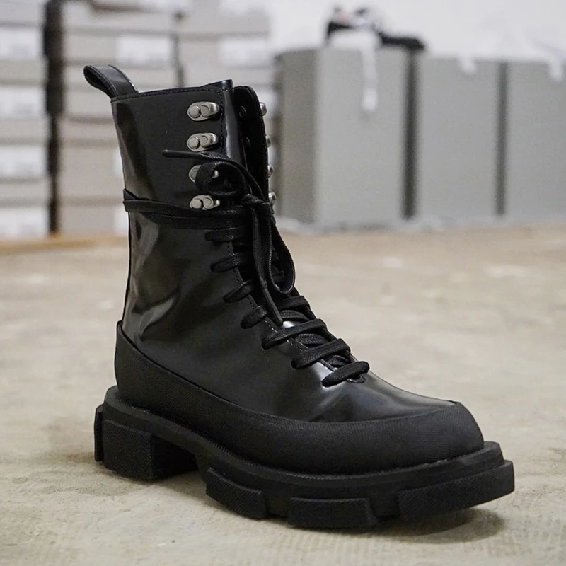 Courtes Purple Armée Chic Bottes Noir Nouveauté Travail Lacets Plateforme Velours Thickheel 2018 Buonoscarpe Style À Talons dark Hiver Bottines Britannique nxqaH