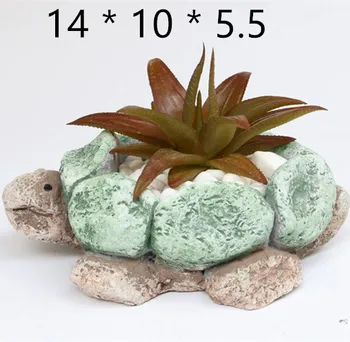 

Home Garden Desktop Decorating Cement flowerpot Silicone Mold 3D Turtle Pot Mould Concrete Planter Stone Molds