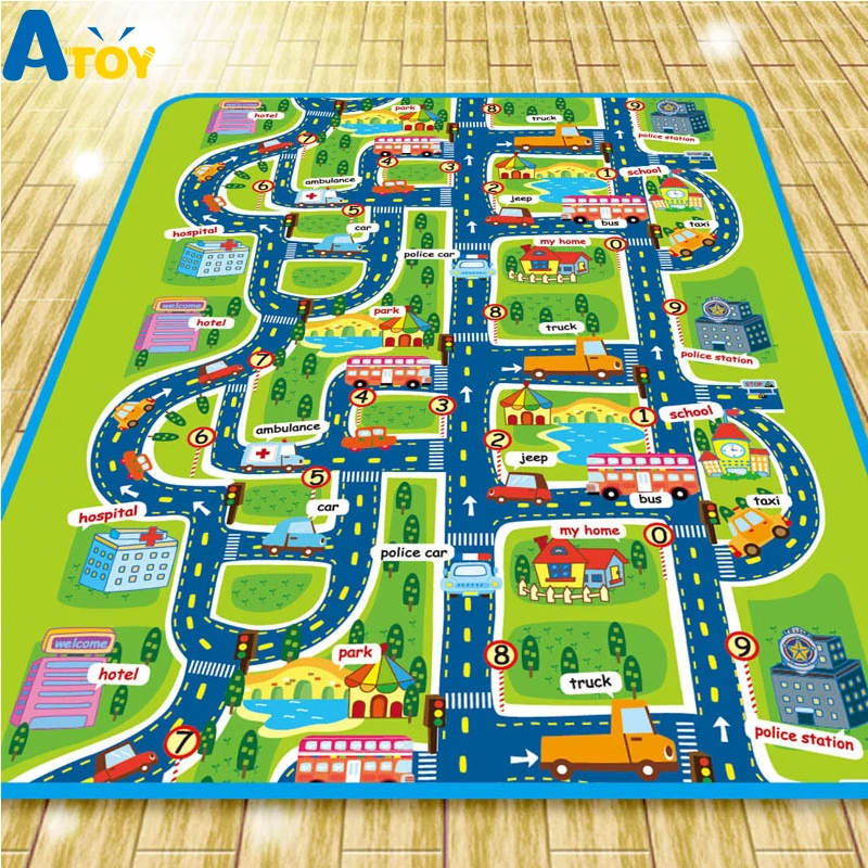 City Map Soft Todder Play Mat Baby PlayMat Toys Crawling Pads For Children Development Carpets Kid Puzzle Play Game Rug 