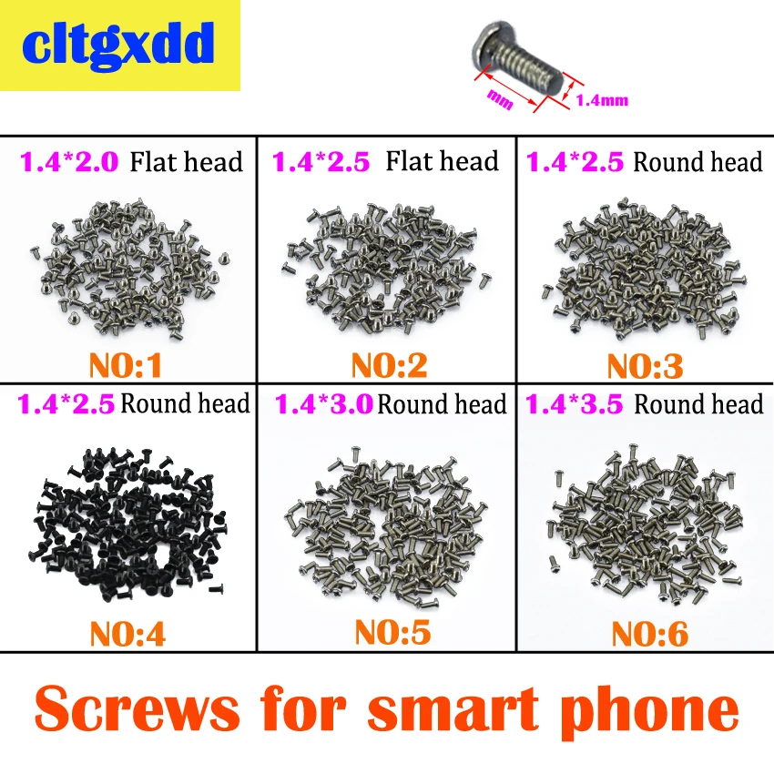 Заменитель cltgxdd полный набор винтов для Antroid смартфона Универсальный винт, 1,4X2,0 2,5 3,0 3,5 мм