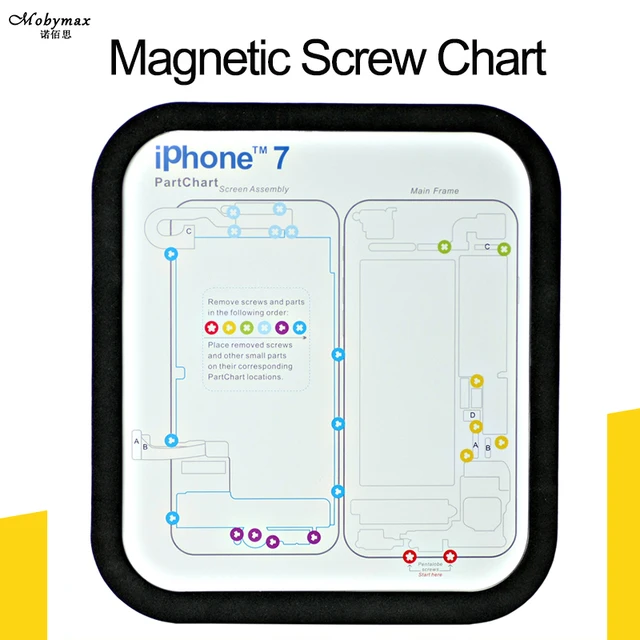 9PCS/Lot Magnetic Screw Chart for iphone X 8 Mat 8plus 6 6plus 6s 7 7 ...