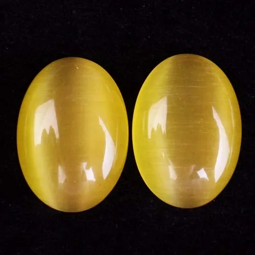 2pieces/lot)Wholesale Natural Mixed Stone Oval CAB CABOCHON 25x18x6mm yl061801 - Окраска металла: yellow Cat Eye