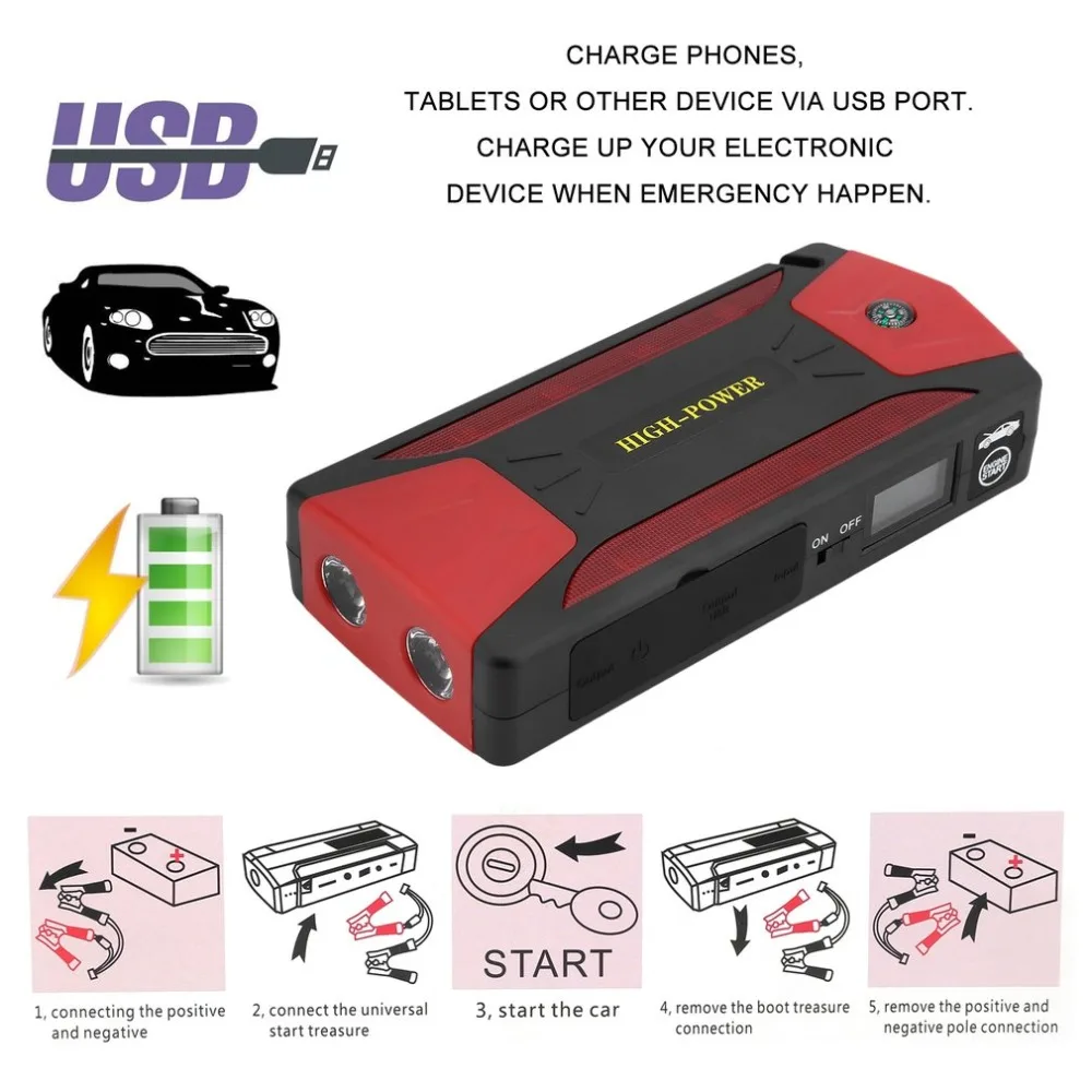 

Multifunctional 82800mAh Jump Starter Emergency Battery Charger Portable Booster Power Bank Durable Car Jump Starter Battery