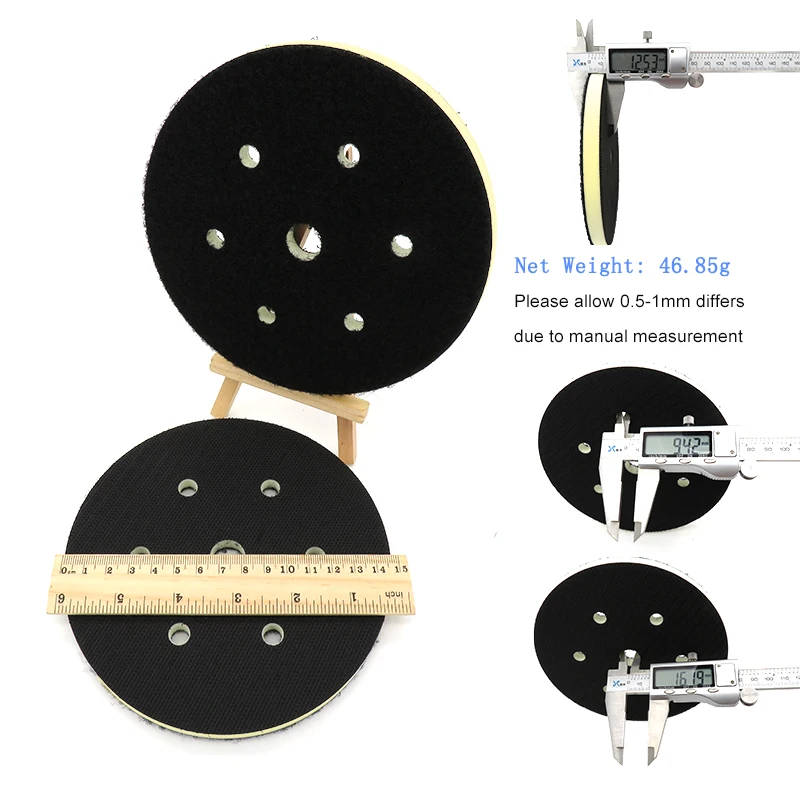 6 дюймов 150 мм 7-Hole PU пена интерфейс коврик для крючка и петли шлифовальный диск подложки колодки полировки мощность шлифовальный станок аксессуары