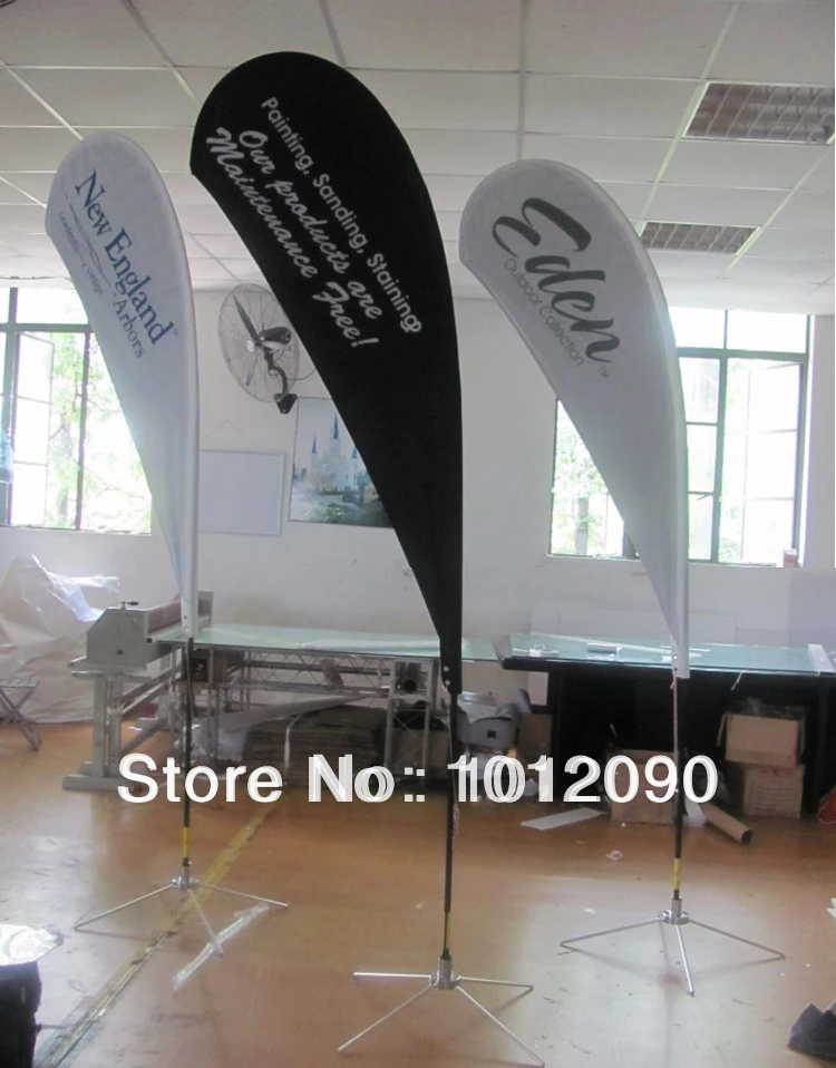 

High Quality 250X110cm Custom Teardrop FLag with printing TWO sides. (can with printing difference image on both sides)