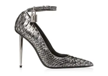 

new arrive lock key high heel pointed toe woman shoes