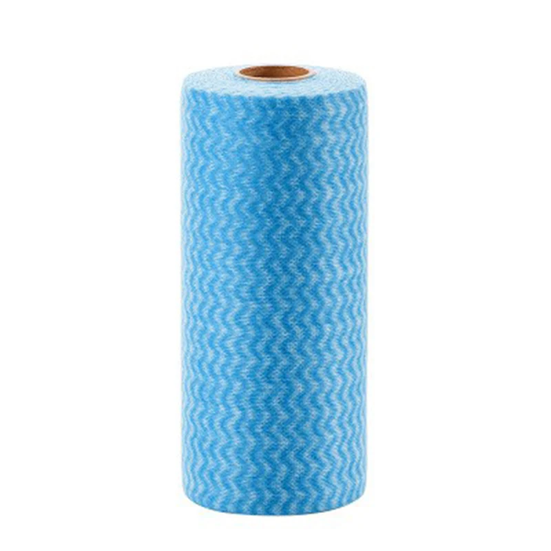 25 шт/рулон Экологически чистая моющая Ткань Нетканые тканевые салфетки ткань для посуды точка для поломки без масла Тряпичные предметы мебели - Цвет: Синий